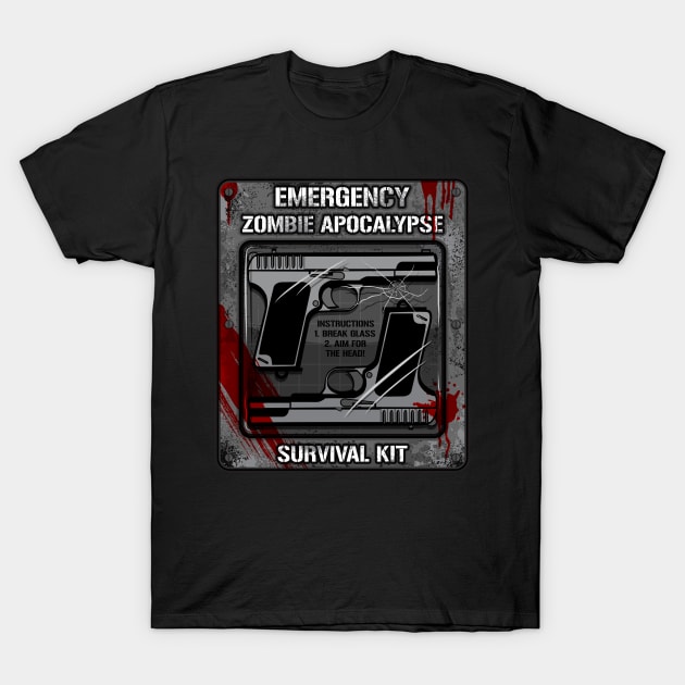 Zombie Apocalypse Survival Kit T-Shirt by RadStar